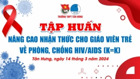 TẬP HUẤN NÂNG CAO NHẬN THỨC CHO GIÁO VIÊN TRẺ VỀ PHÒNG, CHỐNG HIV/AIDS (K=K)