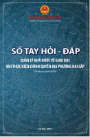 SỔ TAY HỎI - ĐÁP Quản lý nhà nước về giáo dục khi thực hiện chính quyền địa phương hai cấp
